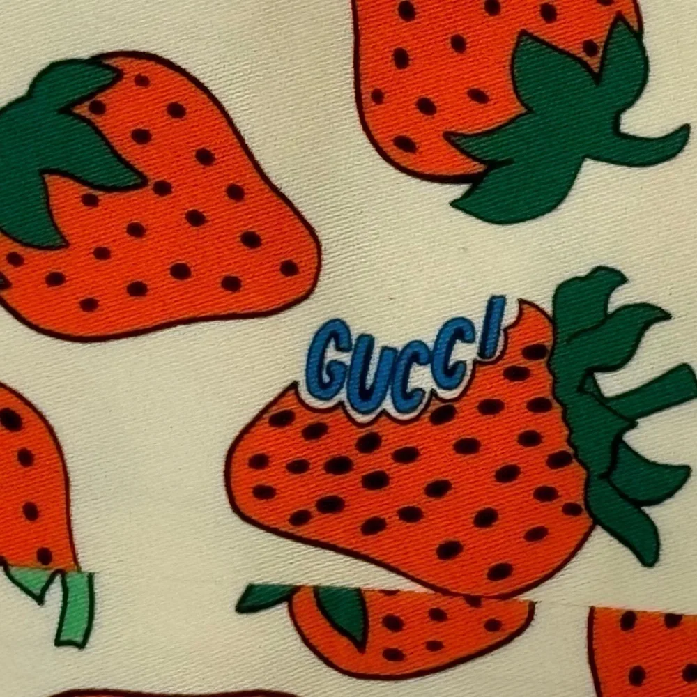 GUCCI Maximalist Luxury Spring Fruit Strawberry Skinny Cotton Twill Pants 25 NWT - Picture 9 of 13